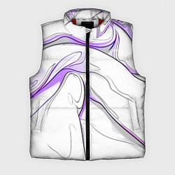 Мужской жилет Черные и фиолетовые линии на белом