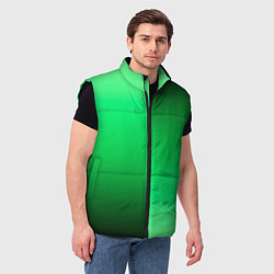 Мужской жилет Чёрно-зелёный градиент пополам, цвет: 3D-черный — фото 2