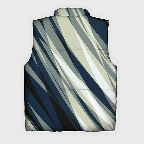 Мужской жилет Синий с оливковым диагональные полосы / 3D-Черный – фото 2