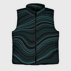 Мужской жилет Тёмный синий волнистые полосы, цвет: 3D-черный