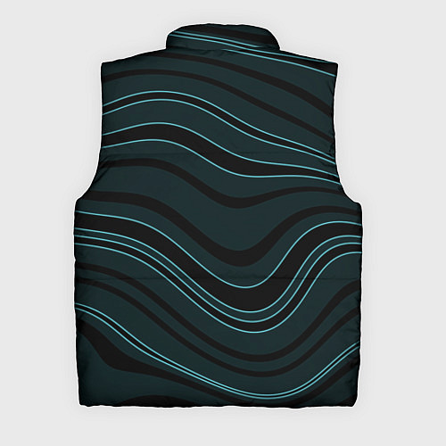 Мужской жилет Тёмный синий волнистые полосы / 3D-Черный – фото 2