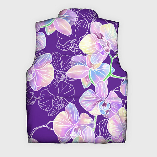 Мужской жилет Японские акварельные орхидеи / 3D-Черный – фото 2