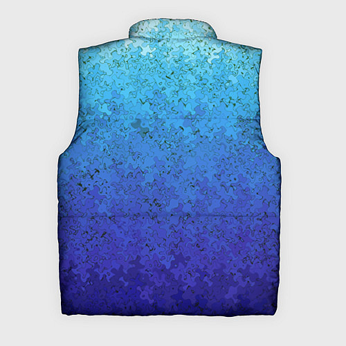 Мужской жилет Сине-голубой градиент текстура / 3D-Черный – фото 2