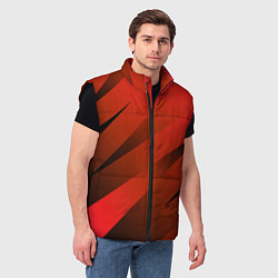 Мужской жилет Красно-коричневый абстрактные полосы, цвет: 3D-черный — фото 2