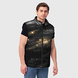 Мужской жилет Черная текстура с золотинками, цвет: 3D-черный — фото 2