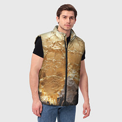 Мужской жилет Золотая объемная текстура, цвет: 3D-черный — фото 2