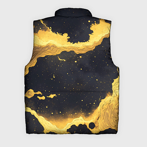 Мужской жилет Черная текстура с золотой волной / 3D-Черный – фото 2