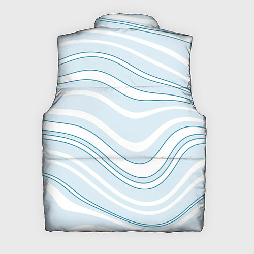 Мужской жилет Светлый бело-голубой волнистые полосы / 3D-Светло-серый – фото 2