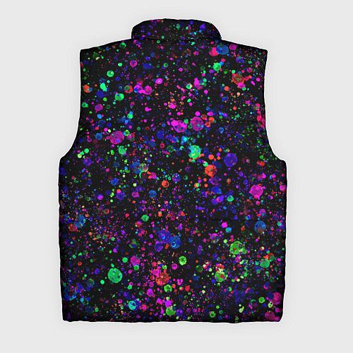 Мужской жилет Чёрный с разноцветными брызгами / 3D-Черный – фото 2