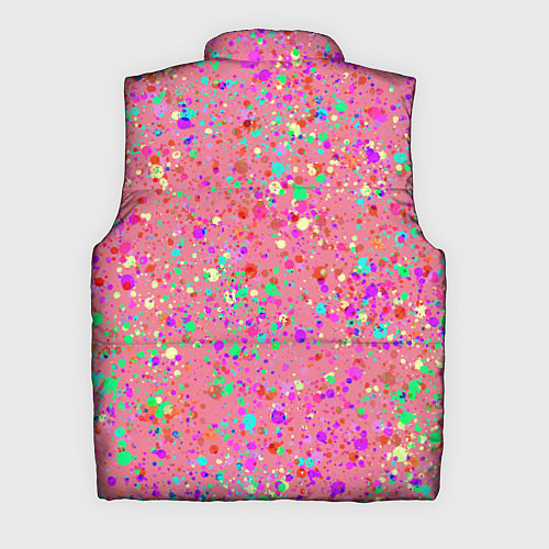 Мужской жилет Розовый с разноцветными брызгами / 3D-Черный – фото 2