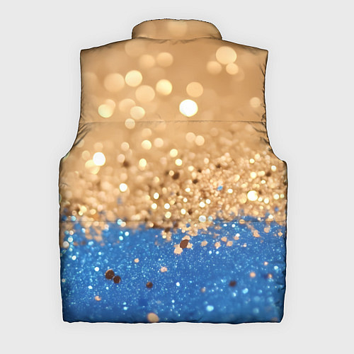 Мужской жилет Золотистые блестки и синий низ / 3D-Черный – фото 2