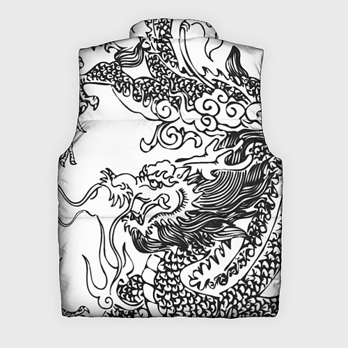 Мужской жилет Татуировка дракона на белом / 3D-Черный – фото 2