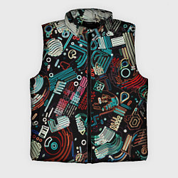 Мужской жилет Чёрный с абстрактными полосами, цвет: 3D-черный