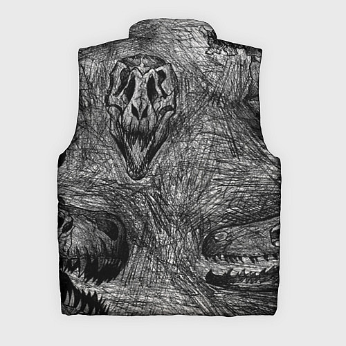 Мужской жилет Черепа динозавров - эскиз / 3D-Черный – фото 2