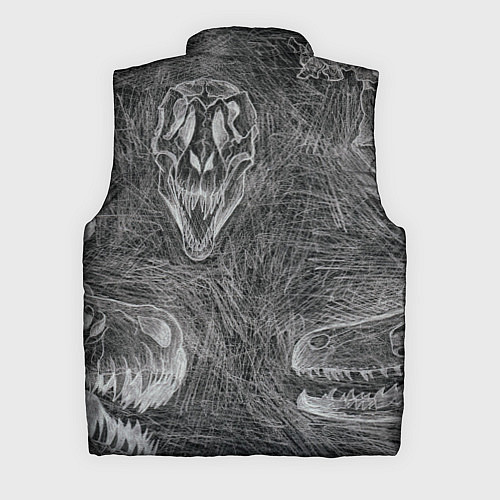 Мужской жилет Черепа динозавров - эскиз / 3D-Черный – фото 2