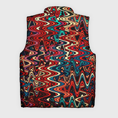 Мужской жилет Искажённые волнистые полосы красно-синий / 3D-Черный – фото 2