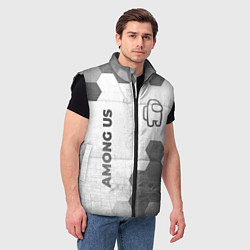 Мужской жилет Among Us - white gradient вертикально, цвет: 3D-черный — фото 2