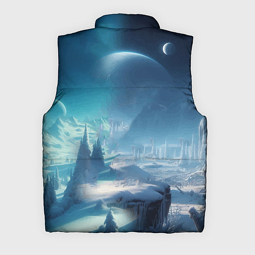 Мужской жилет Снежный динозавр - история вымирания / 3D-Черный – фото 2