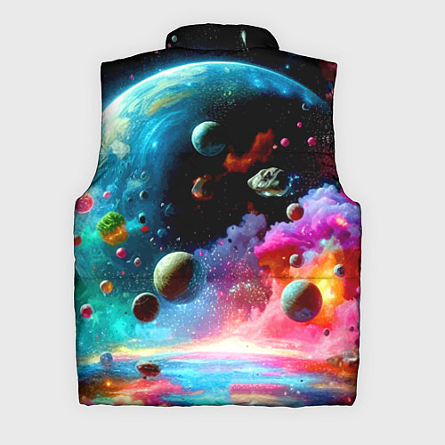 Мужской жилет Том и Джерри летят в ракете - нейроарт / 3D-Черный – фото 2