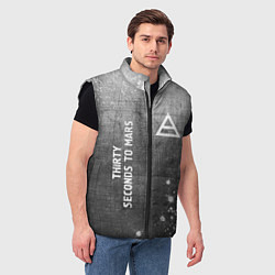 Мужской жилет Thirty Seconds to Mars - grey gradient вертикально, цвет: 3D-черный — фото 2