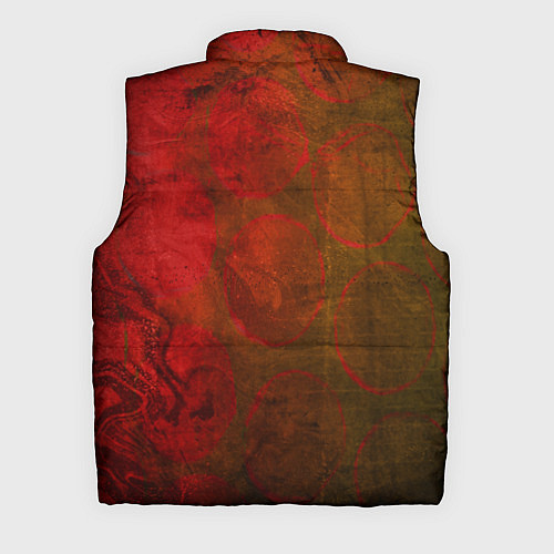 Мужской жилет Абстракция - green circles in red / 3D-Черный – фото 2