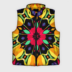 Мужской жилет Салатовый калейдоскоп, цвет: 3D-черный