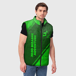Мужской жилет JoJo Bizarre Adventure - green gradient вертикальн, цвет: 3D-черный — фото 2