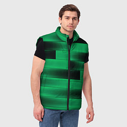 Мужской жилет Color green square, цвет: 3D-черный — фото 2
