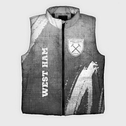 Мужской жилет West Ham - grey gradient вертикально, цвет: 3D-черный