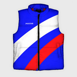 Мужской жилет Россия триколор полосами, цвет: 3D-красный
