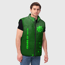 Мужской жилет Gears of War - green gradient вертикально, цвет: 3D-черный — фото 2
