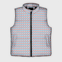 Мужской жилет Красно-синие фигуры на белом фоне, цвет: 3D-черный