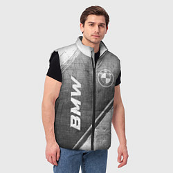 Мужской жилет BMW - grey gradient вертикально, цвет: 3D-черный — фото 2