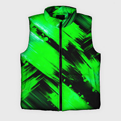 Мужской жилет Зеленые мазки краски на черном