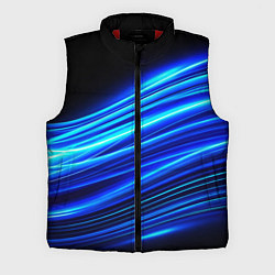 Мужской жилет Синие неоновые линии краски, цвет: 3D-красный