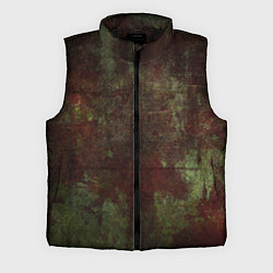 Мужской жилет Абстракция - green fabric soaked in red paint