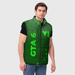 Мужской жилет GTA 6 - green gradient вертикально, цвет: 3D-черный — фото 2