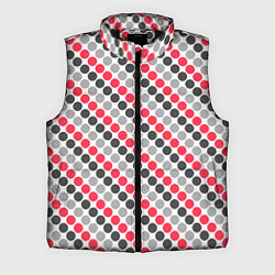 Мужской жилет Красный и серый горошек ретро