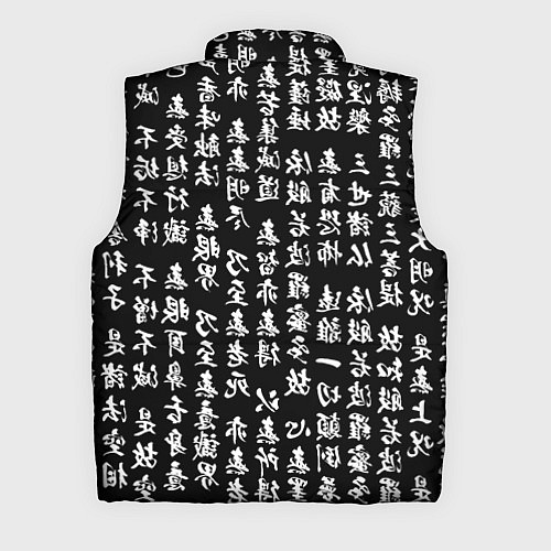 Мужской жилет Иероглифы паттерн на черном фоне / 3D-Черный – фото 2