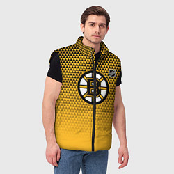 Мужской жилет Бостон Брюинз - паттерн треугольников, цвет: 3D-черный — фото 2