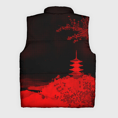 Мужской жилет Башня в красной сепии / 3D-Черный – фото 2