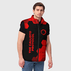 Мужской жилет The Callisto Protocol - red gradient вертикально, цвет: 3D-черный — фото 2