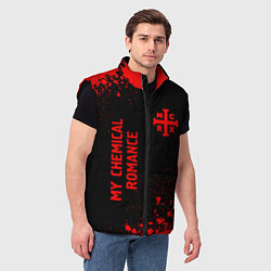 Мужской жилет My Chemical Romance - red gradient вертикально, цвет: 3D-черный — фото 2