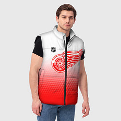 Мужской жилет Детройт Ред Уингз - красно белый градиент, цвет: 3D-черный — фото 2