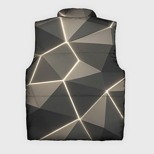 Мужской жилет Серая объемная текстура с гранями / 3D-Черный – фото 2