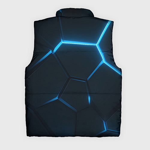 Мужской жилет Черные плиты с синим светом / 3D-Черный – фото 2