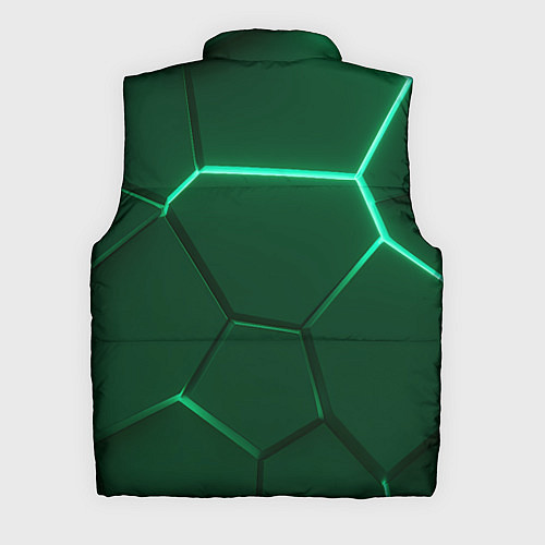 Мужской жилет Зеленые плиты с неоном / 3D-Черный – фото 2
