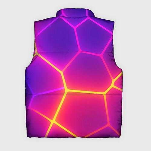 Мужской жилет Синие плиты с фиолетовым свечением / 3D-Черный – фото 2