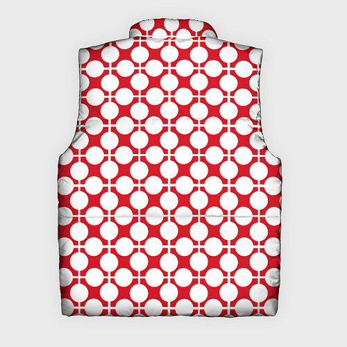 Мужской жилет Красно белый узор в клетку и горох / 3D-Черный – фото 2