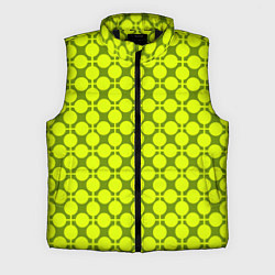 Мужской жилет Желто зеленый неоновый узор ретро в горох, цвет: 3D-черный
